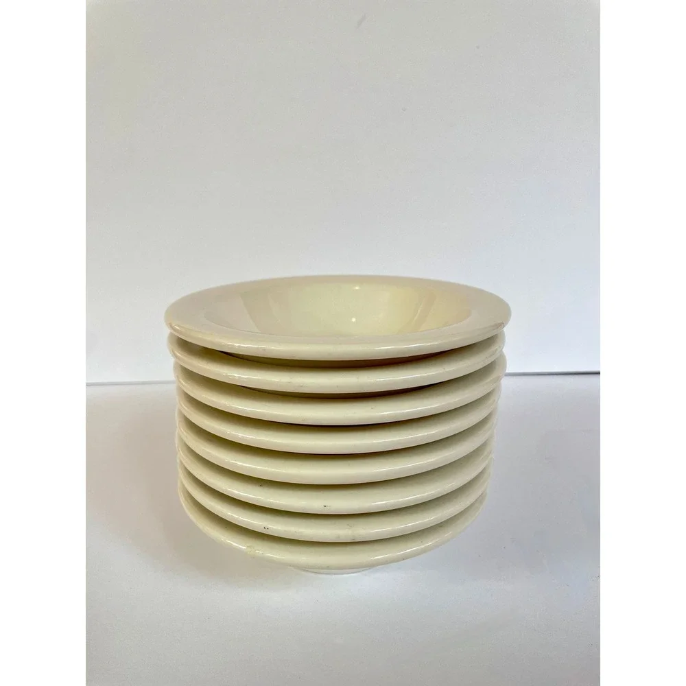Vintage Cream Ironstone Oneida Buffalow Fruit Bowls Set of 8‎ Off White Ceramic